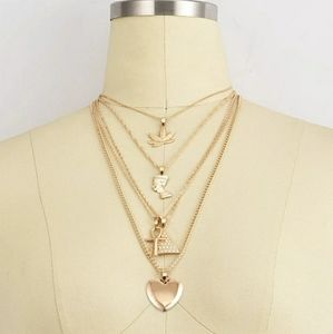 Gold multi layer necklace